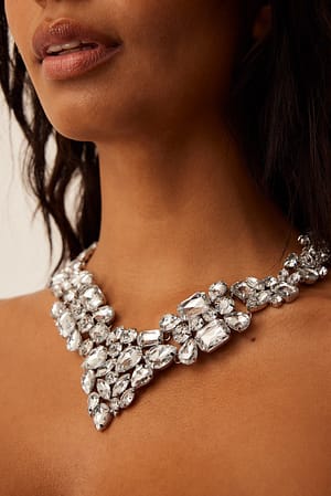 Silver Statement Stone Necklace