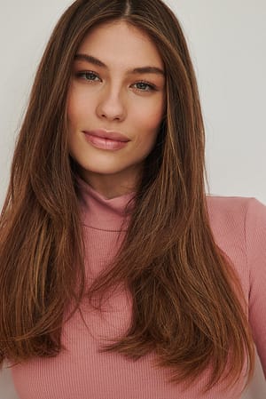 Dusty Rose Ribbed Turtleneck Top