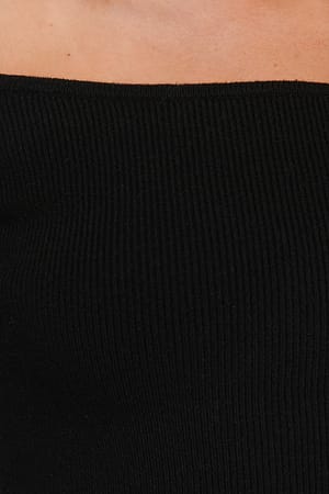 Off Shoulder Knitted Top Black | NA-KD