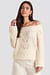 Off Shoulder Pointelle Knitted Sweater