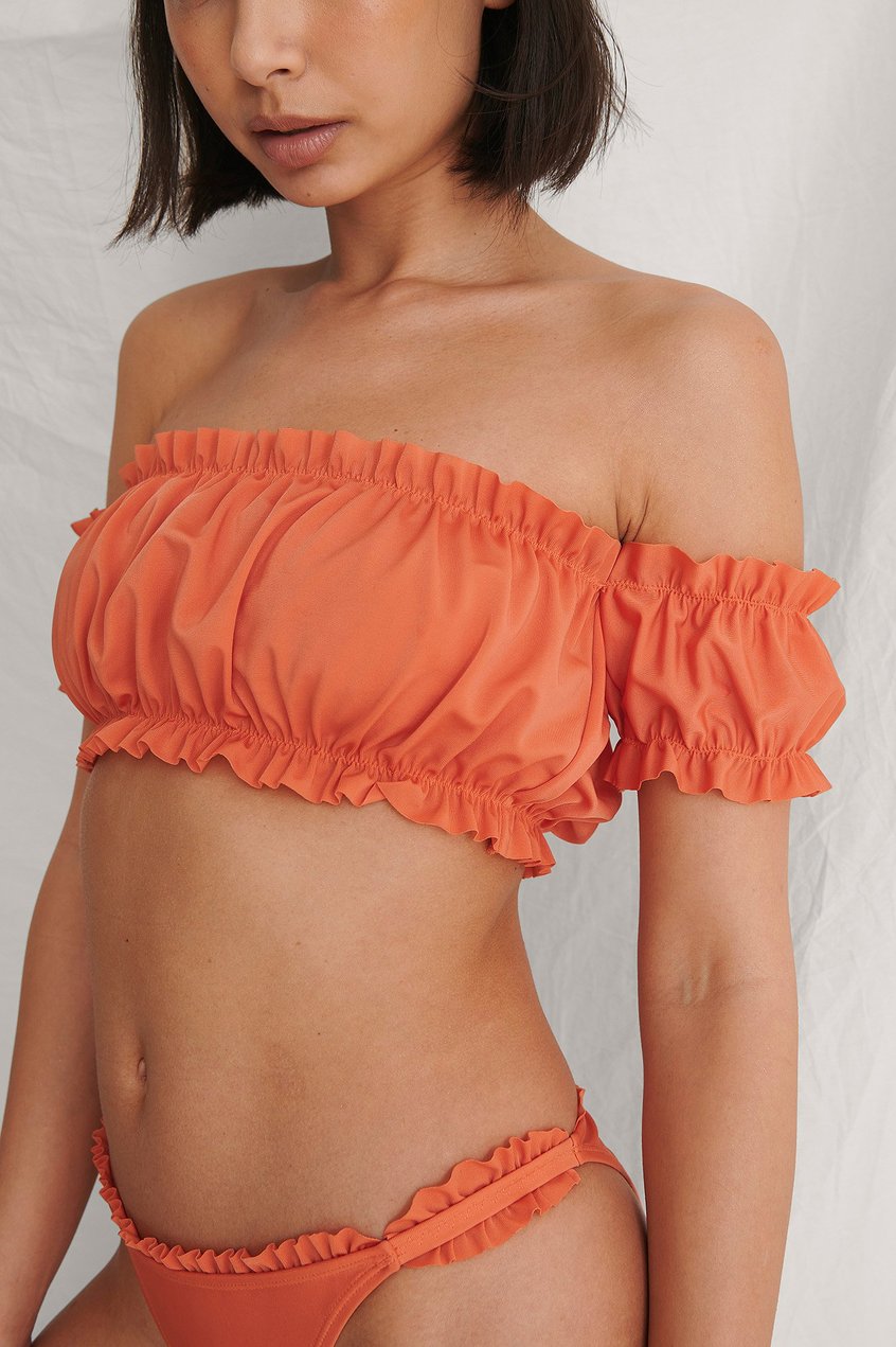 Ropa de baño Partes de arriba de bikini | Off Shoulder Recycled Ruffled Top - MA82189