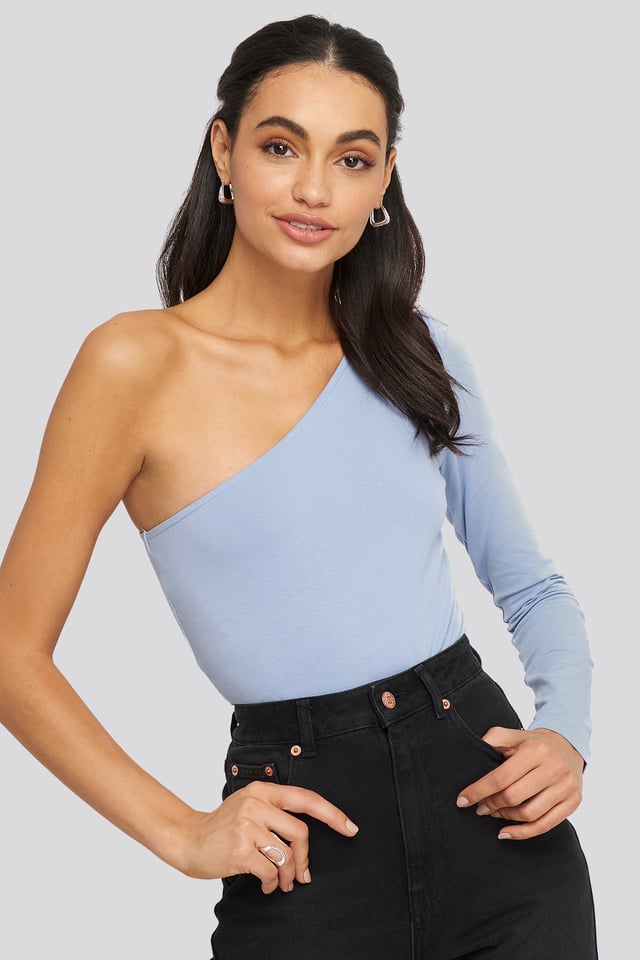 One Shoulder Body Dusty Light blue