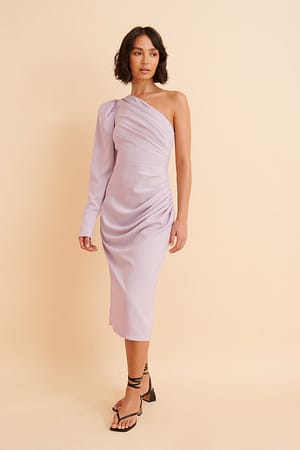 Lavender Kierrätetty topattu yksiolkaiminen mekko