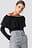 One Shoulder Flounce Knitted Sweater
