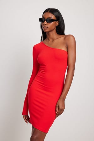 Red Mini-jurk met blote schouder