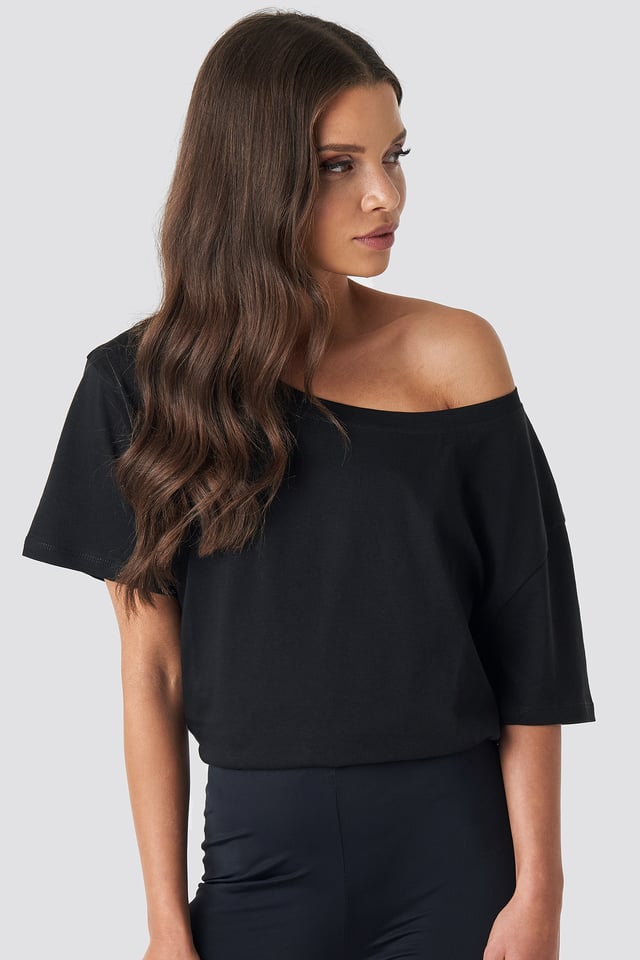 One Shoulder T-shirt Black