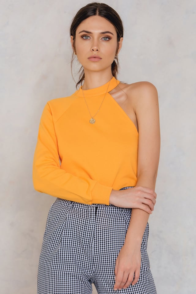 One Sleeve Sweater Orange