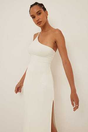 Off White One Strap Deep Back Dress
