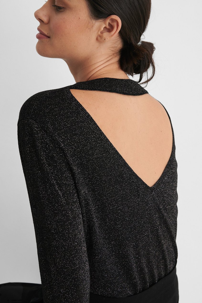 Jerséis Prendas de punto | Open Back Knitted Glitter Sweater - YY22321