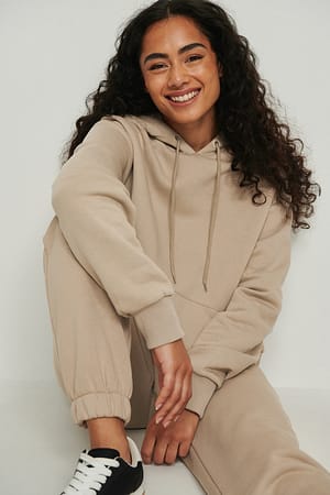 Taupe Oversized Brushed Hoodie