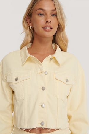 Yellow NA-KD Future Cotton Colored Denim Jacket