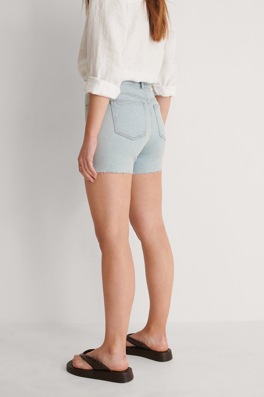 Shorts Shorts mit hoher Taille | Jeans-Shorts mit grobem Saum aus Bio-Baumwolle - TI75086