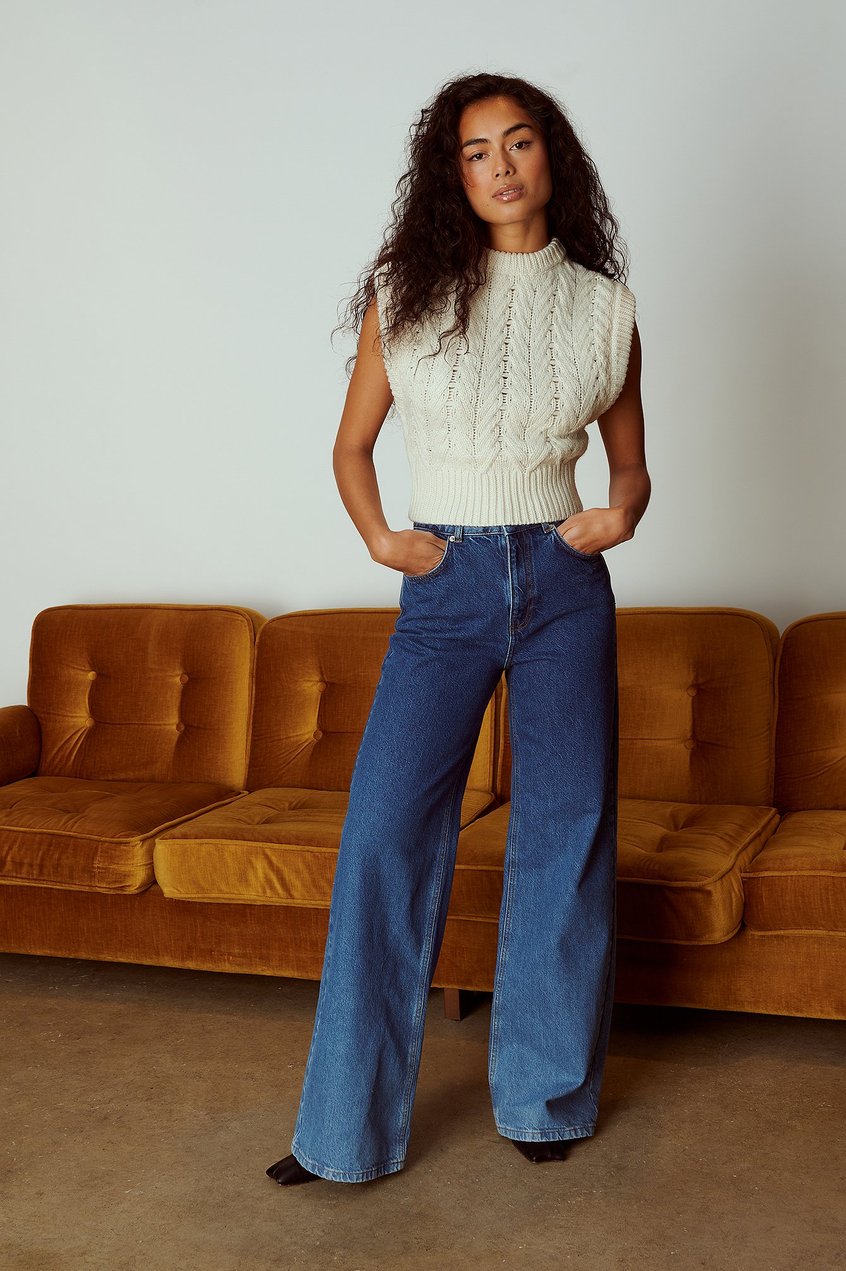 Pullover Influencer Collections | Strickweste mit Fischgrätmuster - UX33919