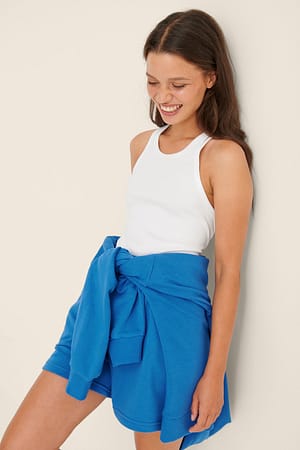 Blue Økologiske shorts med elastisk talje