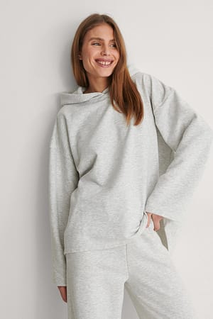 Grey Melange Organische organisch oversized hoodieOrganische organisch oversized hoodie