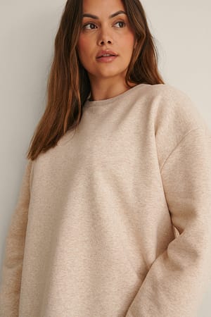Beige Melange Ekologisk oversized sweatshirt