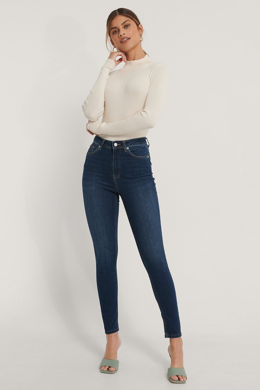 Jeans High Waisted Jeans | Organische Skinny Jeans mit hoher Taille - HQ28964