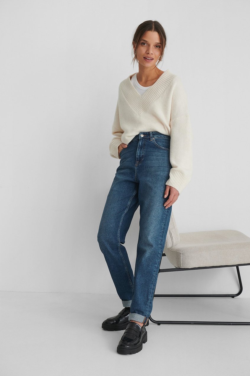 Jeans Mom Jeans | Organische Mom Jeans mit hoher Taille - QJ72043