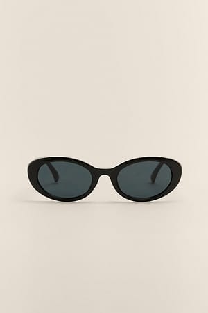 Black Ovale Cateye Solbriller