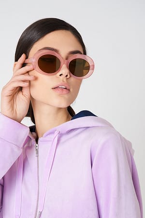 Light Purple NA-KD Accessories Oval Sunglasses