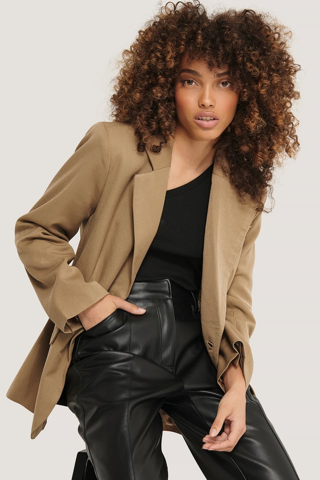 Overlap Blazer Beige