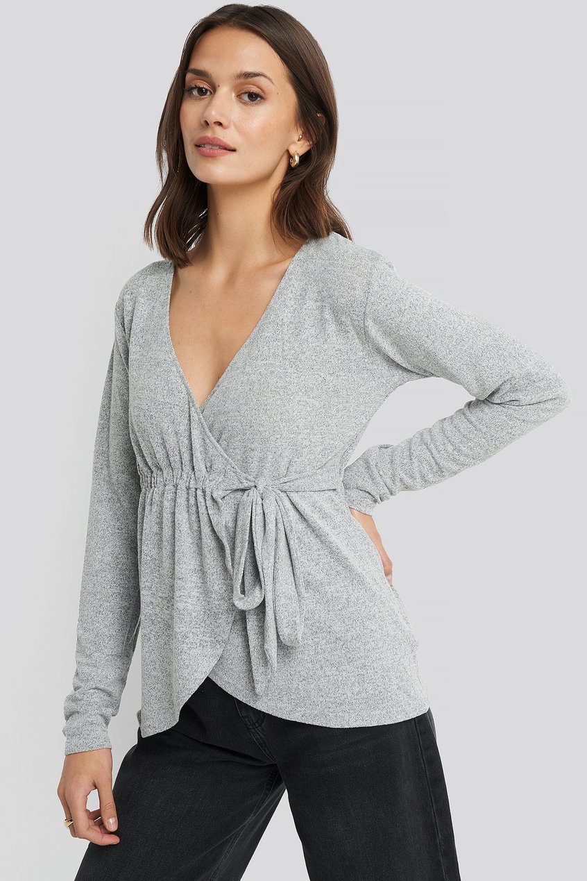 Oberteile Tops | Overlap Light Knitted Sweater - NM71574