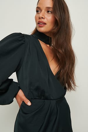 Black Mini robe portefeuille