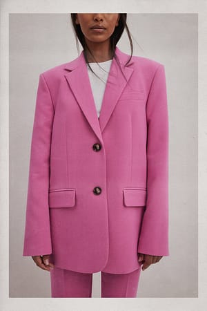 Pink Oversized-fit Blazer