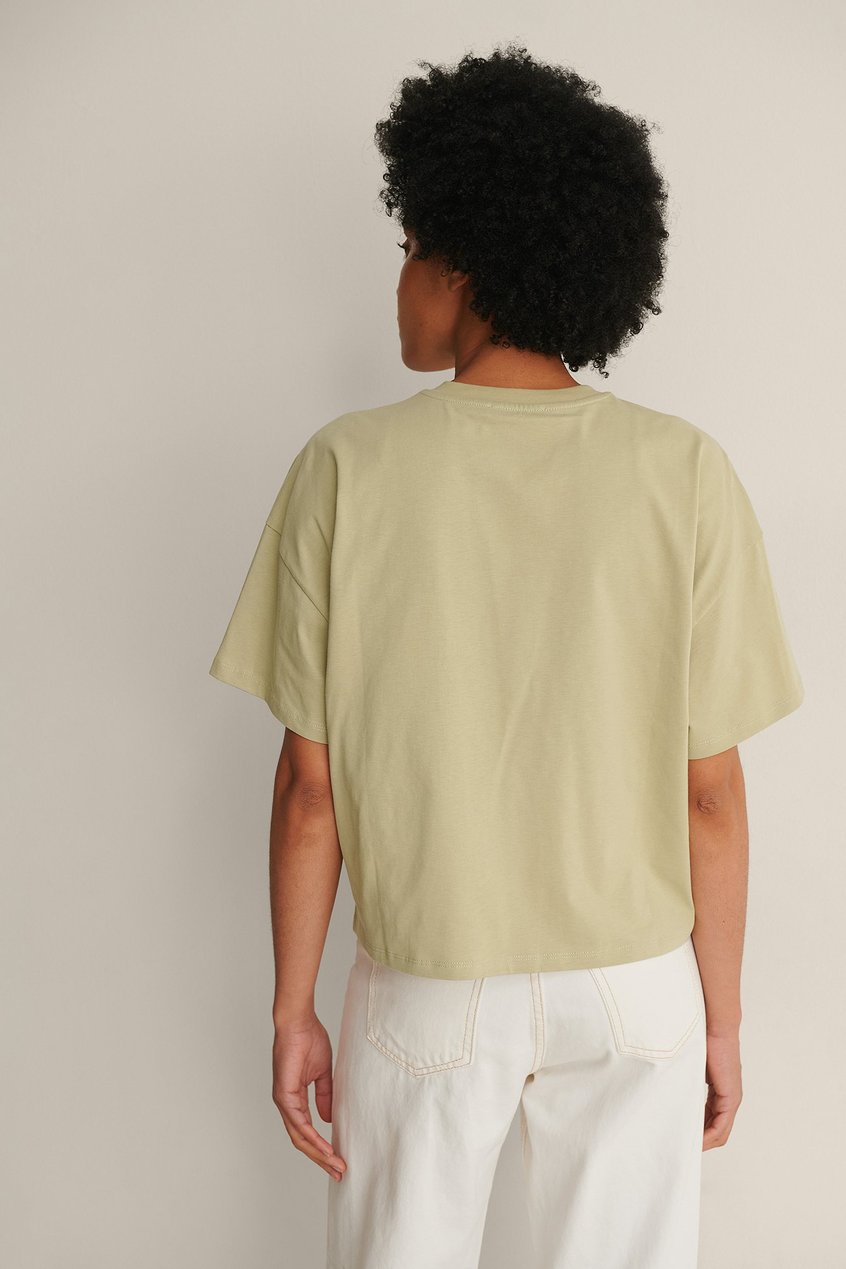 Oberteile Oversize T-Shirts | Oversize-T-Shirt mit 3/4-Ärmeln Grün - VN54642
