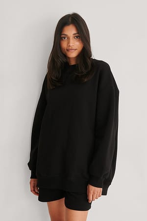 Black Gebürstetes Sweatshirt in Übergröße