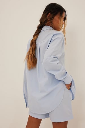 Light Blue Økologisk pyjamasskjorte