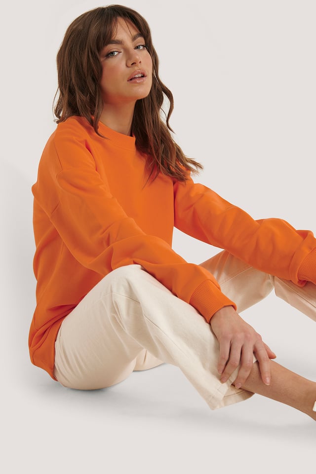 Oversized Crewneck Sweatshirt Orange