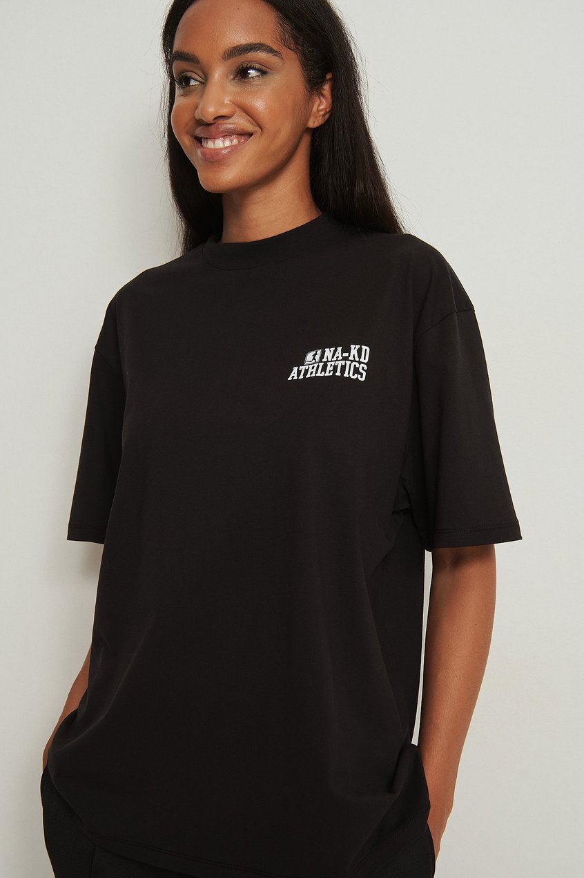 Oberteile Oversize T-Shirts | Organisches Oversize-T-Shirt mit hohem Ausschnitt - CD37730