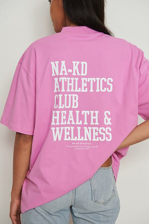 Pink Organic Oversized High Neck T-shirt