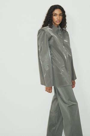 Silver Ovesized Long Trousers
