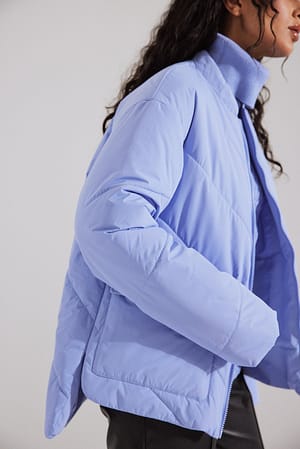 Light Blue Vatteret jakke i overstørrelse