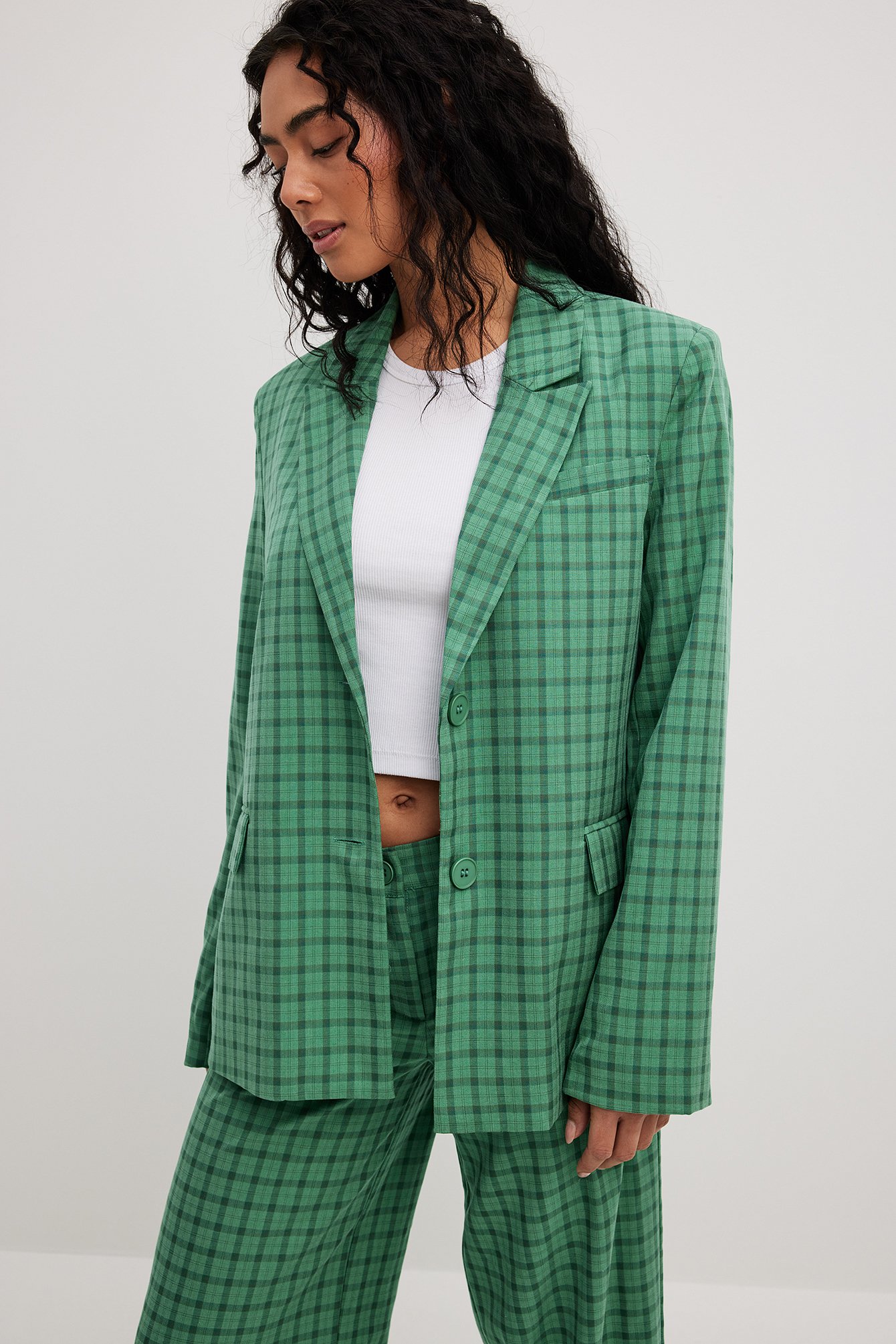 Green Check Trousers by GANNI on Sale
