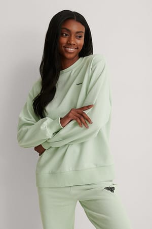 Light Green Quotes Wonder Woman Oversize-Pullover