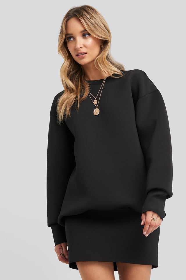 Oversized Sweatshirt Dress Black