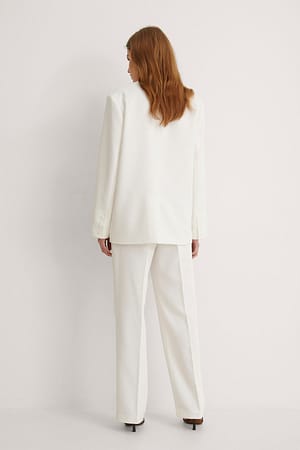 Oversized Twill Blazer White | NA-KD