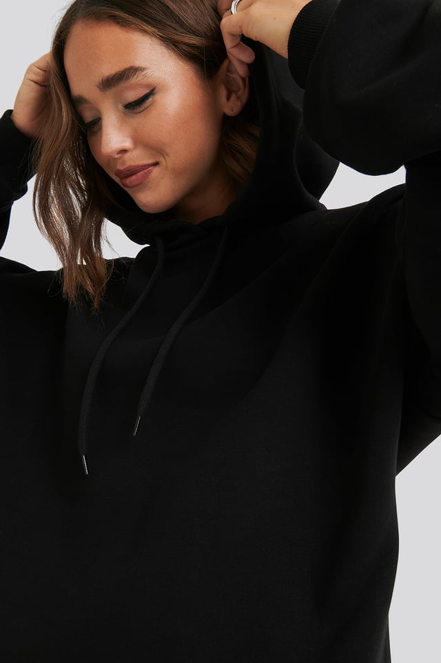 Oversized Basic Hoodie Black