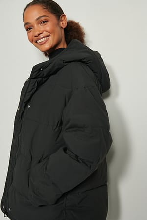 Black Padded Hood Jacket