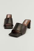 Black Padded Sole Mules