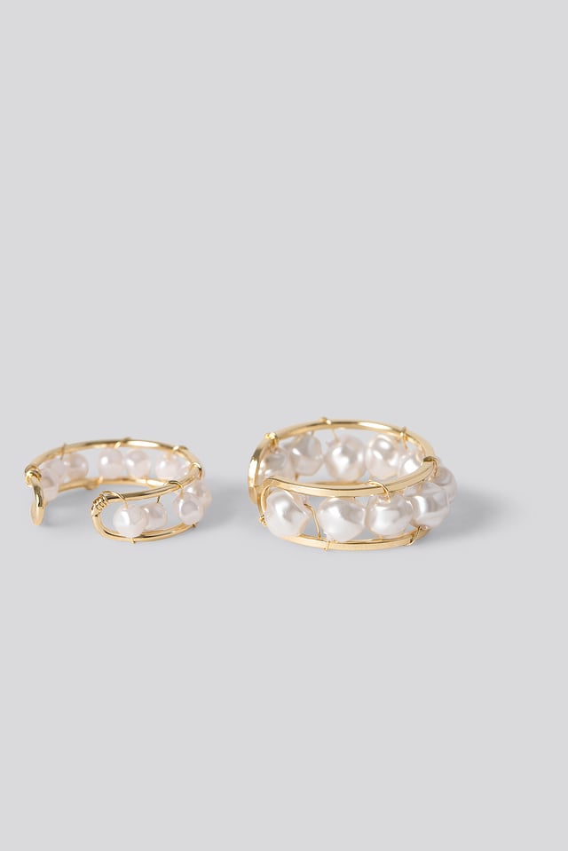 Pearl Detail Rings Gold