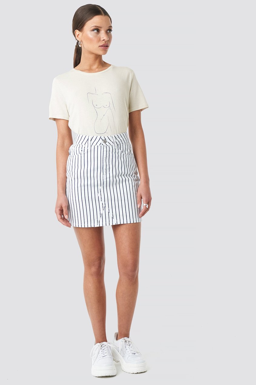 Röcke Jeansröcke | Pin Striped Denim Skirt - YI77638