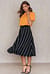 Pinstriped Midi Skirt