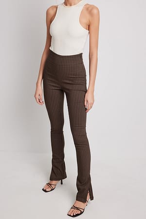 Brown Stripe Pantalón