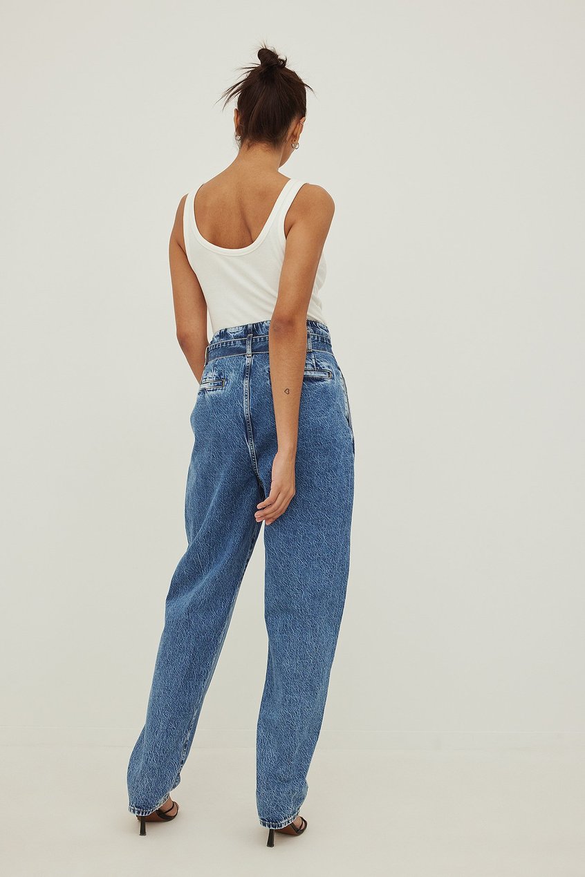 Jeans High Waisted Jeans | Faltendetail Jeans - BG09096