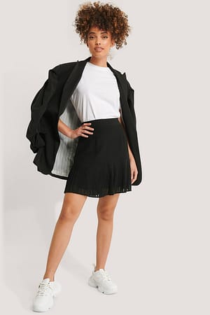 Black NA-KD Trend Pleated Bottom Skirt