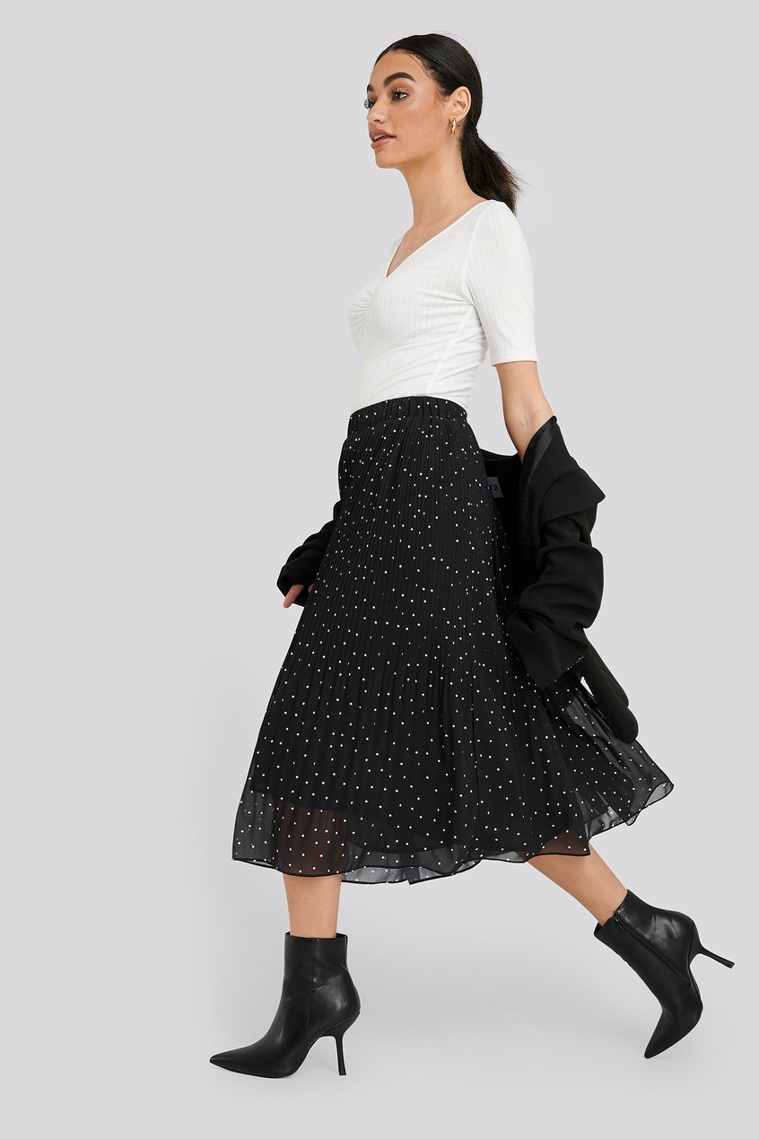 Röcke Sommerröcke | Pleated Dotted Skirt - OD72200